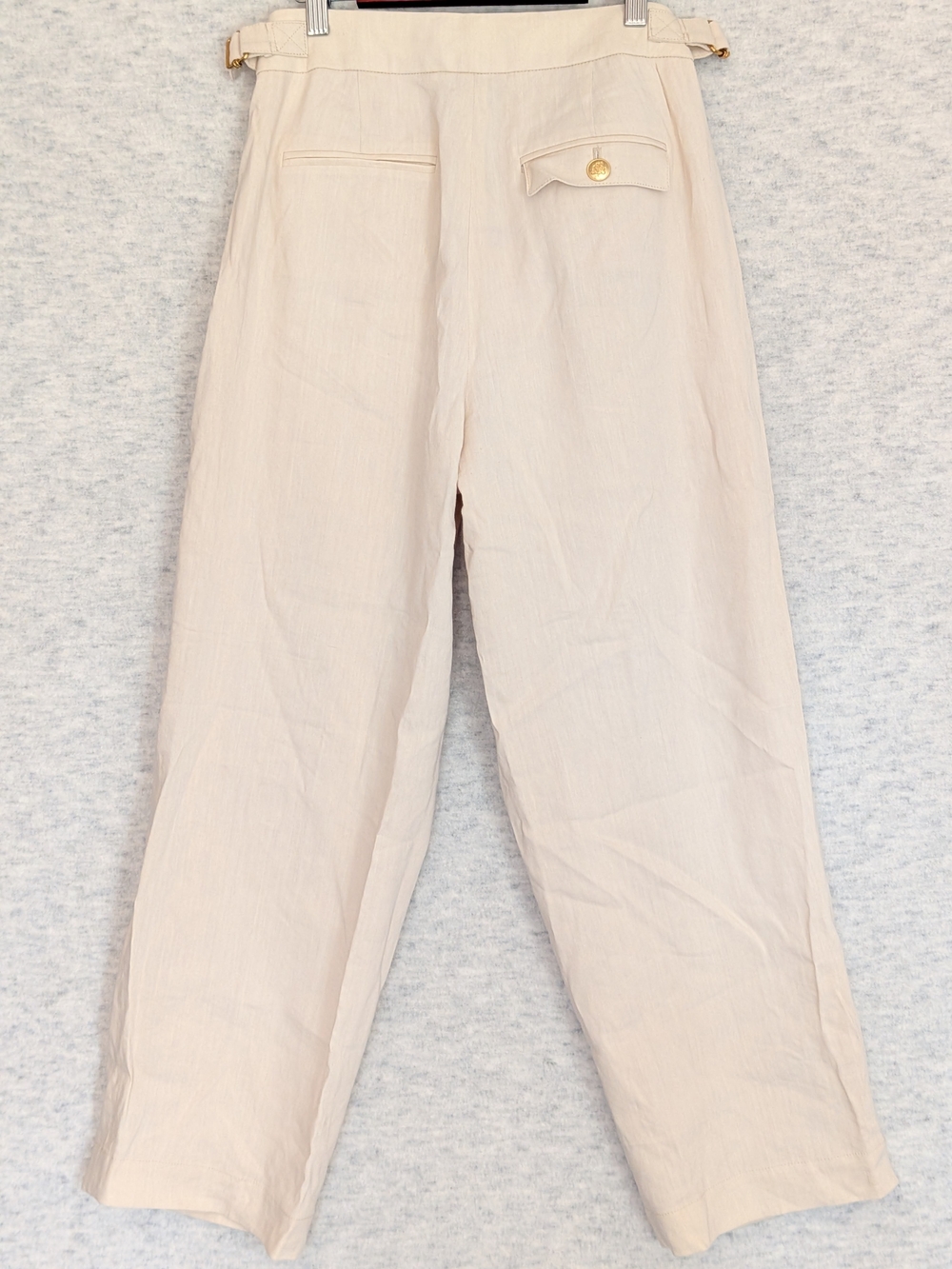 J.Crew Collection Side-Tab Trouser Italian Linen Blend Sz 4P Wide Leg Tailored - Picture 4 of 15